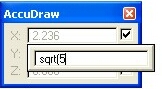AccuDraw Popup Calculator and the use of square root