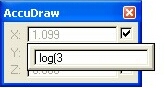 AccuDraw Popup Calculator and the use of natural log