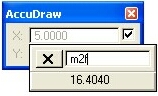 AccuDraw meters to feet Popup Calculator