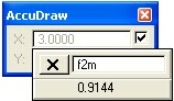 AccuDraw feet to meters Popup Calculator