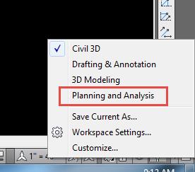 AutoCAD 2014 Planning and Analysis Workspace 