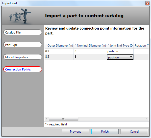 importing a catalog into iron cad