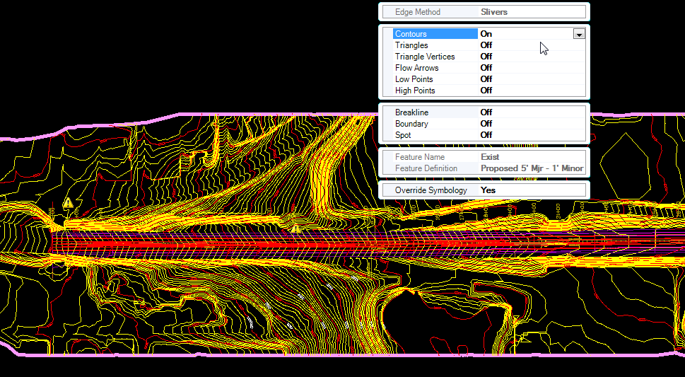 openroads-terrain reference override symbology template