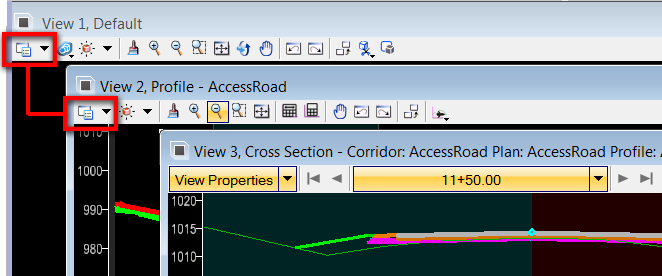 OpenRoads View Attributes: Plan, Profile, and Cross Section