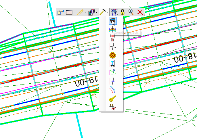 openroads mini toolbar popup info corridor objects