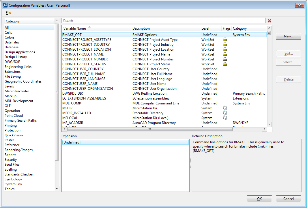 CONNECT Configuration dialog