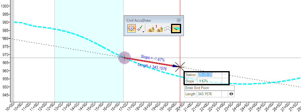 civil accudraw profile station slope