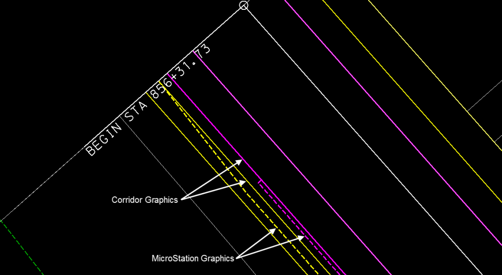 openroads corridor objects point controls microstation graphics