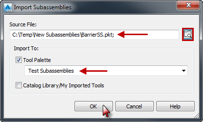 how to import tool palette in autocad