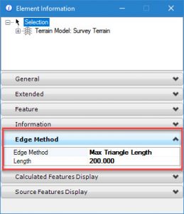 openroads terrain element model triangles edge method