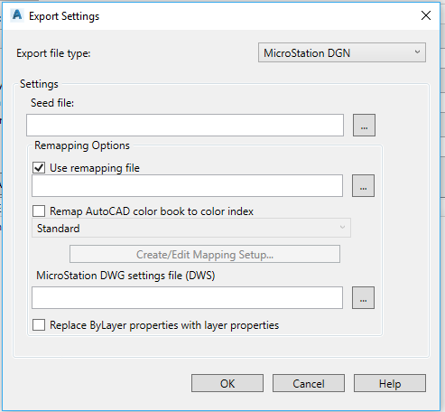 microstation to autocad commands