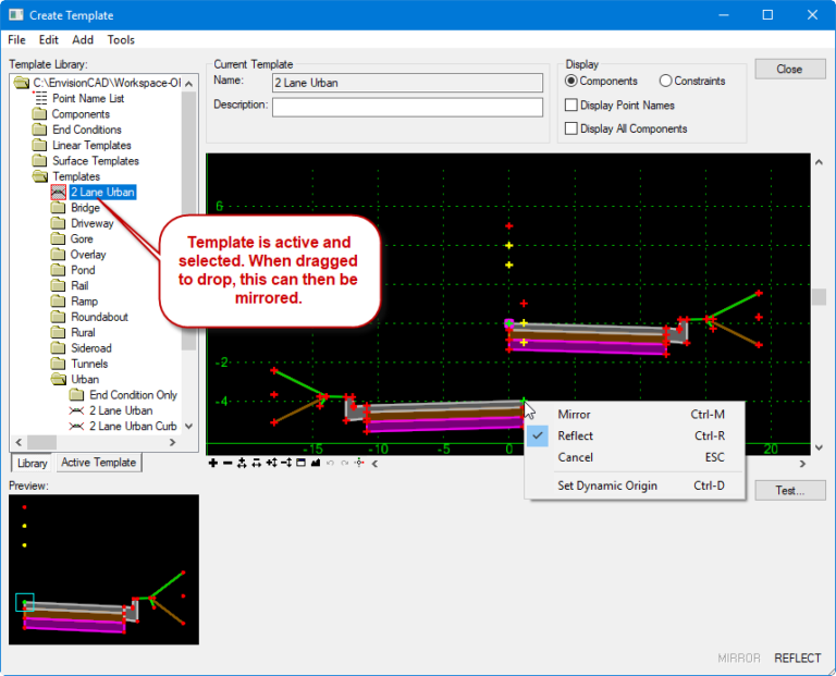 OpenRoads Tip: Mirroring Entire Template During Creation | EnvisionCAD